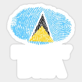 Its In My DNA Saint Lucia Flag Fingerprint Sticker